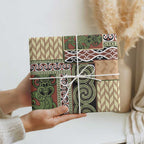Beige Aotearoa Kowhaiwhai Pattern Wrapping Paper NZ Maori Quilt Style - Aussie Hoodie