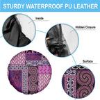 Pink Aotearoa Kowhaiwhai Pattern Spare Tire Cover NZ Maori Quilt Style