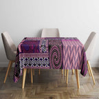 Pink Aotearoa Kowhaiwhai Pattern Tablecloth NZ Maori Quilt Style