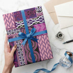 Pink Aotearoa Kowhaiwhai Pattern Wrapping Paper NZ Maori Quilt Style - Aussie Hoodie