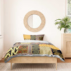 Yellow Aotearoa Kowhaiwhai Pattern Bedding Set NZ Maori Quilt Style