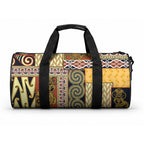 Yellow Aotearoa Kowhaiwhai Pattern Duffle Bag NZ Maori Quilt Style