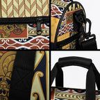 Yellow Aotearoa Kowhaiwhai Pattern Duffle Bag NZ Maori Quilt Style