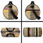 Yellow Aotearoa Kowhaiwhai Pattern Duffle Bag NZ Maori Quilt Style
