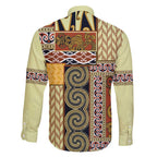 Yellow Aotearoa Kowhaiwhai Pattern Family Matching Short Sleeve Bodycon Dress and Hawaiian Shirt NZ Maori Quilt Style