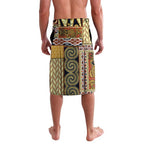 Yellow Aotearoa Kowhaiwhai Pattern Lavalava NZ Maori Quilt Style