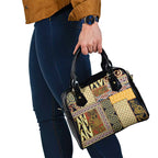 Yellow Aotearoa Kowhaiwhai Pattern Shoulder Handbag NZ Maori Quilt Style