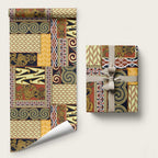 Yellow Aotearoa Kowhaiwhai Pattern Wrapping Paper NZ Maori Quilt Style - Aussie Hoodie