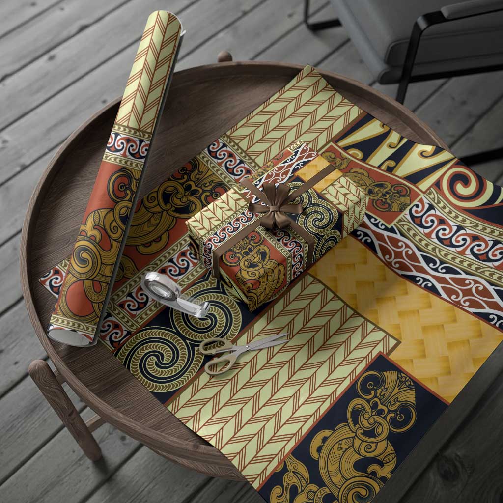 Yellow Aotearoa Kowhaiwhai Pattern Wrapping Paper NZ Maori Quilt Style - Aussie Hoodie