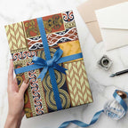 Yellow Aotearoa Kowhaiwhai Pattern Wrapping Paper NZ Maori Quilt Style - Aussie Hoodie