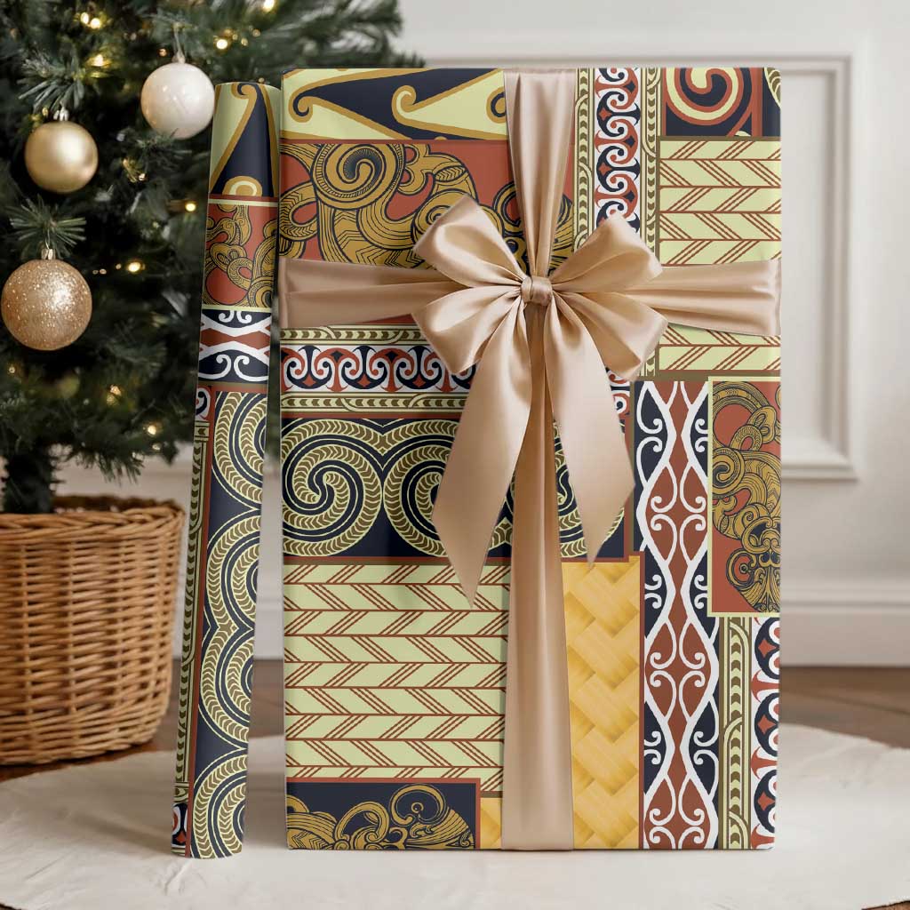 Yellow Aotearoa Kowhaiwhai Pattern Wrapping Paper NZ Maori Quilt Style - Aussie Hoodie