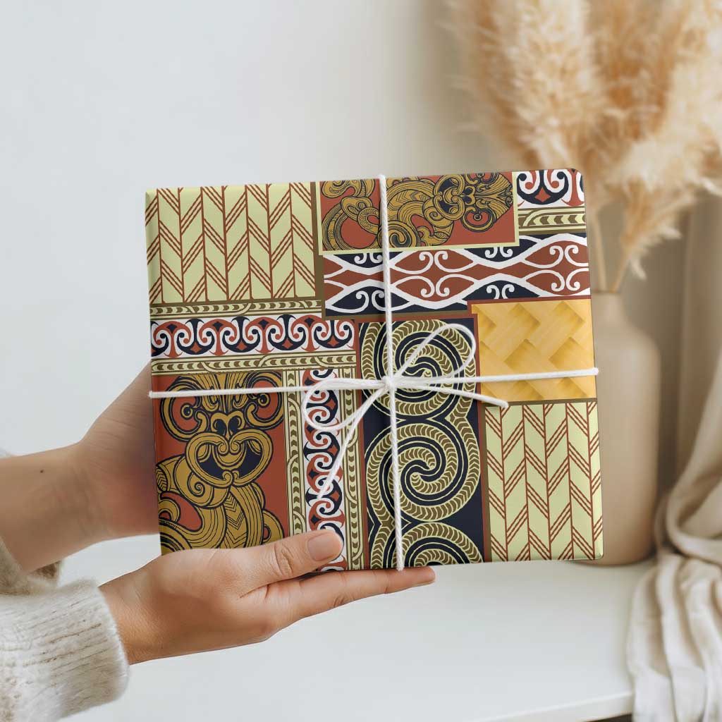 Yellow Aotearoa Kowhaiwhai Pattern Wrapping Paper NZ Maori Quilt Style - Aussie Hoodie
