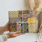 Yellow Aotearoa Kowhaiwhai Pattern Wrapping Paper NZ Maori Quilt Style - Aussie Hoodie