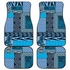 Blue Aotearoa Kowhaiwhai Pattern Car Mats NZ Maori Quilt Style
