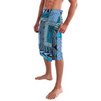 Blue Aotearoa Kowhaiwhai Pattern Lavalava NZ Maori Quilt Style