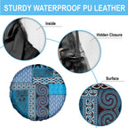 Blue Aotearoa Kowhaiwhai Pattern Spare Tire Cover NZ Maori Quilt Style