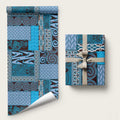 Blue Aotearoa Kowhaiwhai Pattern Wrapping Paper NZ Maori Quilt Style - Aussie Hoodie