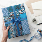 Blue Aotearoa Kowhaiwhai Pattern Wrapping Paper NZ Maori Quilt Style - Aussie Hoodie