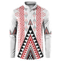 Aotearoa Taniko Button Sweatshirt Niho Taniwha Purapura Whetu Mix Poutama