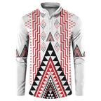 Aotearoa Taniko Button Sweatshirt Niho Taniwha Purapura Whetu Mix Poutama