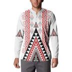 Aotearoa Taniko Button Sweatshirt Niho Taniwha Purapura Whetu Mix Poutama