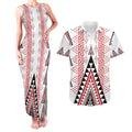 Aotearoa Taniko Couples Matching Tank Maxi Dress and Hawaiian Shirt Niho Taniwha Purapura Whetu Mix Poutama