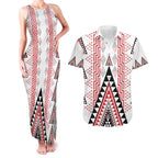 Aotearoa Taniko Couples Matching Tank Maxi Dress and Hawaiian Shirt Niho Taniwha Purapura Whetu Mix Poutama