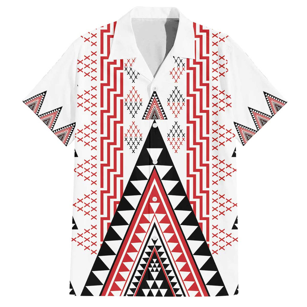 Aotearoa Taniko Family Matching Off The Shoulder Long Sleeve Dress and Hawaiian Shirt Niho Taniwha Purapura Whetu Mix Poutama