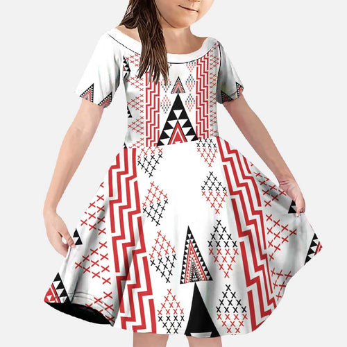 Aotearoa Taniko Family Matching Off Shoulder Maxi Dress and Hawaiian Shirt Niho Taniwha Purapura Whetu Mix Poutama