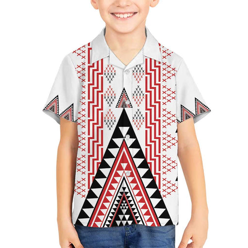 Aotearoa Taniko Family Matching Puletasi and Hawaiian Shirt Niho Taniwha Purapura Whetu Mix Poutama
