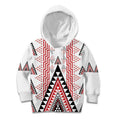 Aotearoa Taniko Kid Hoodie Niho Taniwha Purapura Whetu Mix Poutama