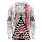 Aotearoa Taniko Long Sleeve Shirt Niho Taniwha Purapura Whetu Mix Poutama