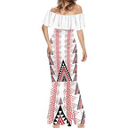 Aotearoa Taniko Mermaid Dress Niho Taniwha Purapura Whetu Mix Poutama