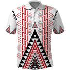 Aotearoa Taniko Polo Shirt Niho Taniwha Purapura Whetu Mix Poutama