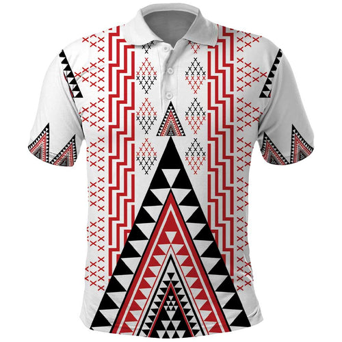 Aotearoa Taniko Polo Shirt Niho Taniwha Purapura Whetu Mix Poutama