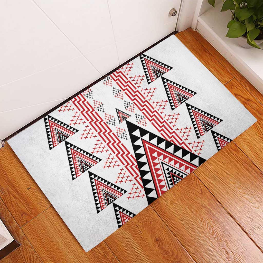 Aotearoa Taniko Rubber Doormat Niho Taniwha Purapura Whetu Mix Poutama