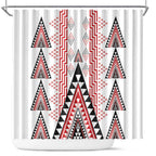 Aotearoa Taniko Shower Curtain Niho Taniwha Purapura Whetu Mix Poutama