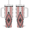 Aotearoa Taniko Tumbler With Handle Niho Taniwha Purapura Whetu Mix Poutama