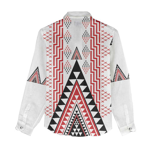 Aotearoa Taniko Women Casual Shirt Niho Taniwha Purapura Whetu Mix Poutama
