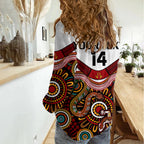 (Custom Text And Number) Australia Indigenous Rugby Women Casual Shirt All Stars Aussie Snake And Lizard LT14