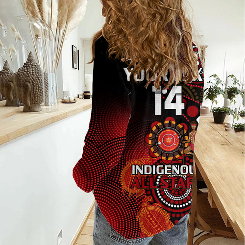 (Custom Text And Number) Australia Indigenous Rugby Women Casual Shirt All Stars Aboriginal Turtle LT14