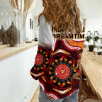Australia Indigenous Rugby Women Casual Shirt All Stars Aborigine Dreamtime White Version LT14