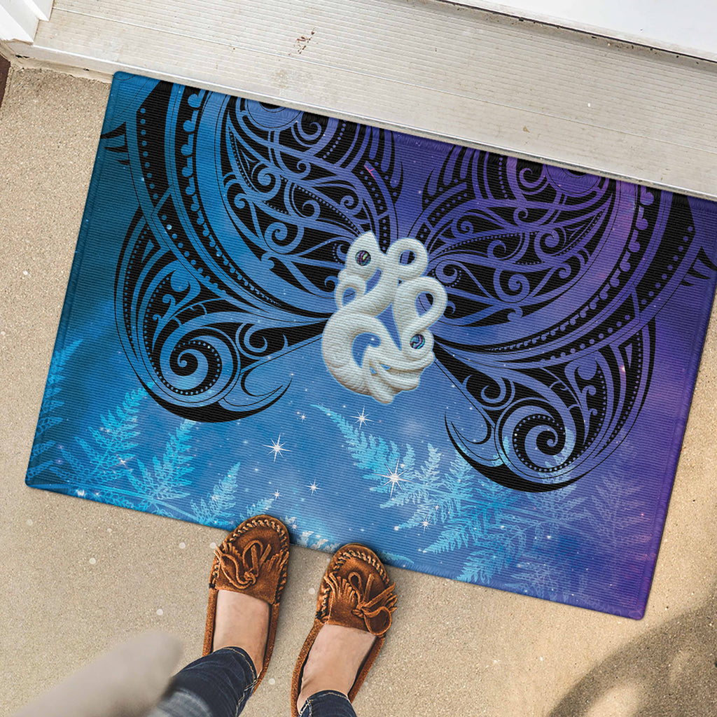 New Zealand Matariki Rubber Doormat Aotearoa Maori New Year Manaia Galaxy Vibes