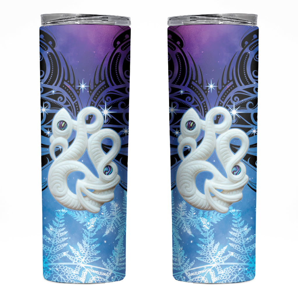 New Zealand Matariki Skinny Tumbler Aotearoa Maori New Year Manaia Galaxy Vibes