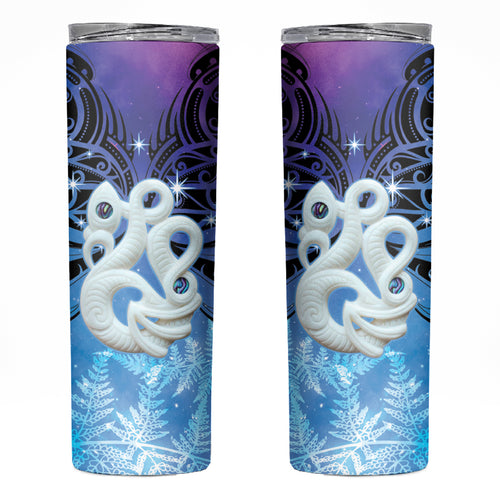 New Zealand Matariki Skinny Tumbler Aotearoa Maori New Year Manaia Galaxy Vibes
