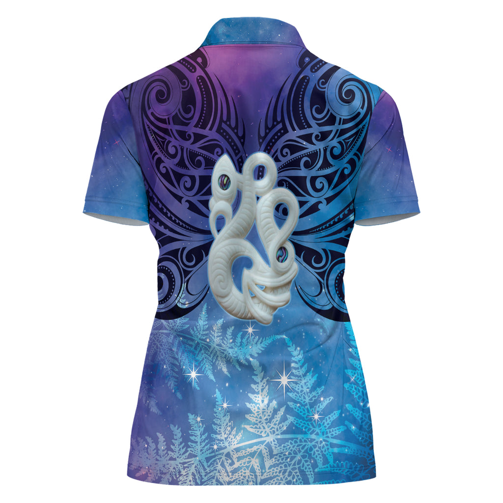 New Zealand Matariki Women Polo Shirt Aotearoa Maori New Year Manaia Galaxy Vibes