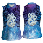 New Zealand Matariki Women Sleeveless Polo Shirt Aotearoa Maori New Year Manaia Galaxy Vibes