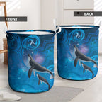 Paikea New Zealand Matariki Laundry Basket Humpback Whale Taniko Motifs Ocean Vibes