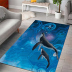 Paikea New Zealand Matariki Area Rug Humpback Whale Taniko Motifs Ocean Vibes
