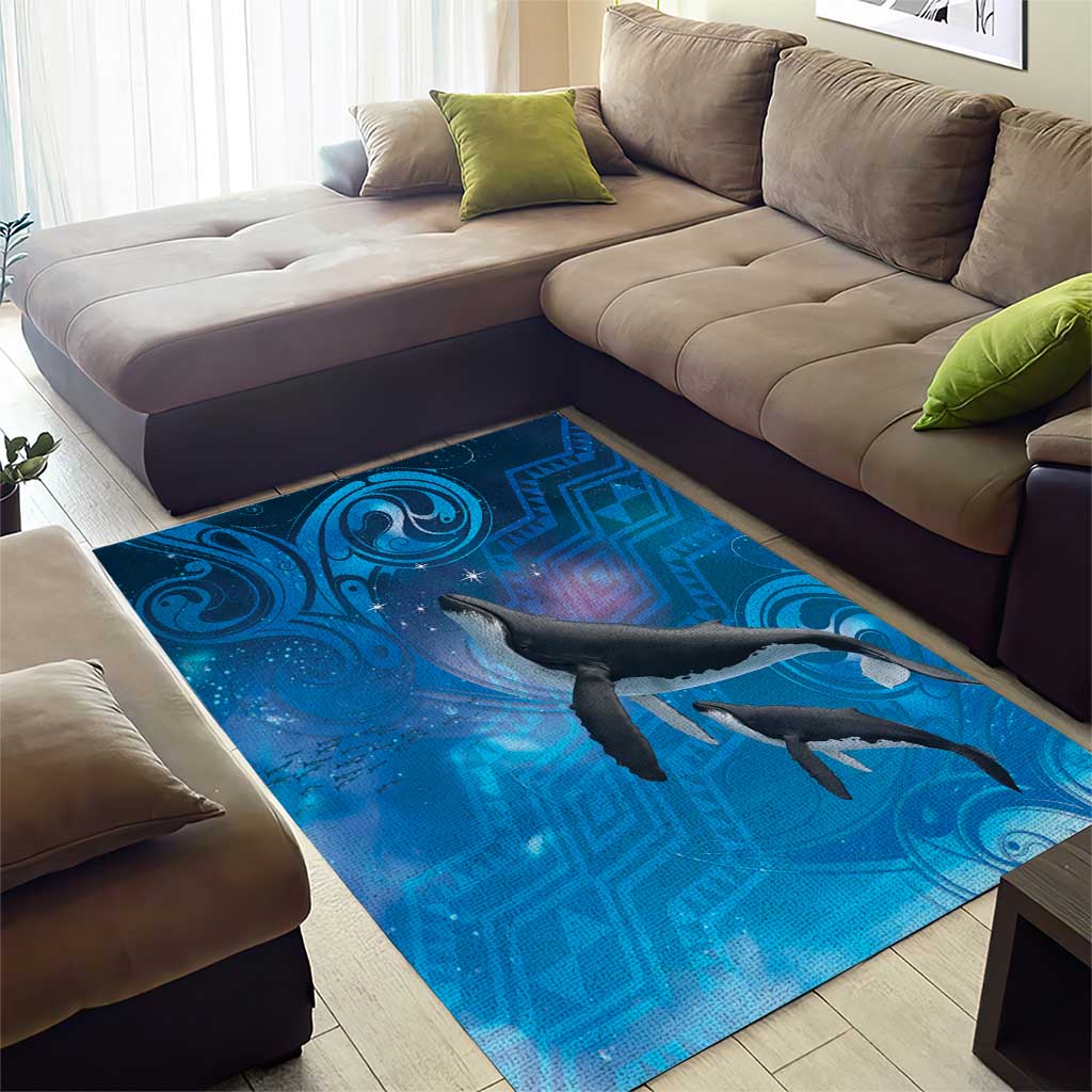 Paikea New Zealand Matariki Area Rug Humpback Whale Taniko Motifs Ocean Vibes